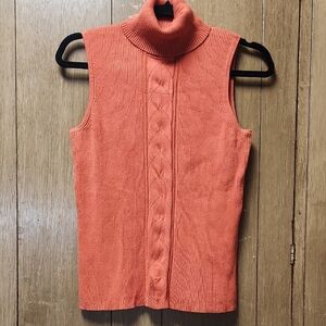 Elegant Coral Turtleneck Sweater